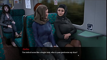 Esra in Istanbul [ Cuckold Hentai Game PornPlay] Ep.2 Hijab woman spanked in public subway with her fiancee is on the phone