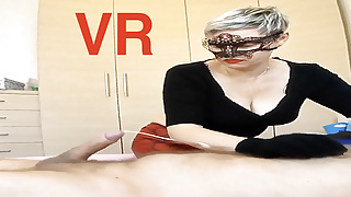 MILF teases cock and nipples to handsfree ruined orgasm (3D VR)
