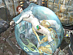 3D animated chained and fucked by water monster