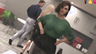 3d Game - THE OFFICE - Gameplay #17 Lustful Girl Anal Pounded dildo with Boss