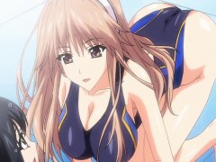 Hentai cutie in swimsuit gives tittyfuck