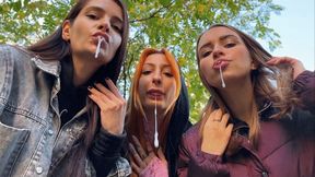 You Are Stopped By Unknown Girls To Be Humiliated - POV Triple Spitting Femdom On Public (WMV HD 720p)