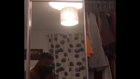 Diego Barros e sua rola ereta no espelho