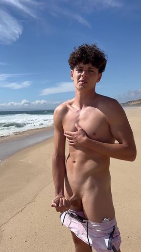 Twink Public Beach Jerk off