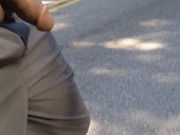 Taking a piss on a mountain road