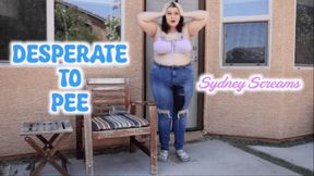 Desperate to Pee - A female desperation scene featuring: outdoor peeing, locked out, BBW peeing, and jeans fetish - 720 MP4