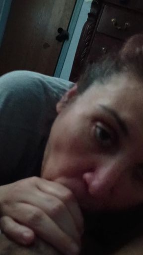 Baby wanted me to suck his fat cock before he went off to work , ...