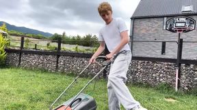 Mowed the Lawn, Got up and Saw the Stepson of the Owner of the House, Couldn&#039;t Resist and Fucked Him and His Daddy Caught Us