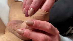 Foreskin Play hard and HandJob with Post Cum Play