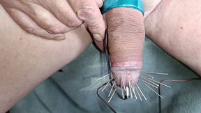 CBT, BDSM, Electro Sex, Needles, Man Alone, Probing, Fetish, Acorn, Cock, Part 2