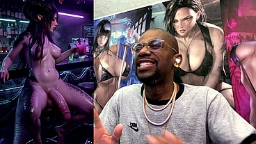 Transgender Dragon Waifu At A Bar With Her Hard Girl Cock Out, AI Generated