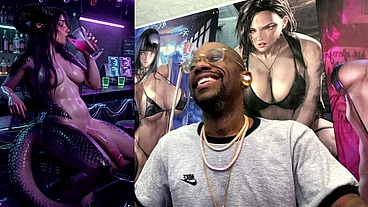 Transgender Dragon Waifu At A Bar With Her Hard Girl Cock Out, AI Generated