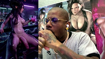 Transgender Dragon Waifu At A Bar With Her Hard Girl Cock Out, AI Generated