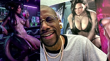 Transgender Dragon Waifu At A Bar With Her Hard Girl Cock Out, AI Generated