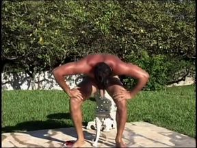 Tan arabian man with a fit sexy body and a nice dick jerks himself off outdoors