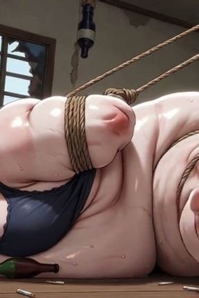 9 Months Pregnant Obese Slave Tied up - Craving Multiple Cocks in Her Big Pussy