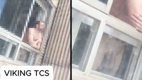 I go out on the balcony with my big uncut soft cock hanging... I&#039;m sure someone is watching me...