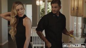 Blonde Aiden Ashley cum sprayed after doggystyle fucking