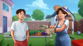 Monster cock Anon and big boobs Diane gets each other wet outdoor - summertime saga gameplay