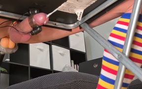 Submissive Teen Gets Railed by Fuck Machine &amp; Squirts Cum Without Hands