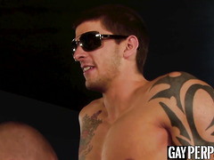 Gay suspect hammered hard by police officer and another stud