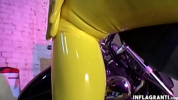 Latex lesbians masturbates their asses