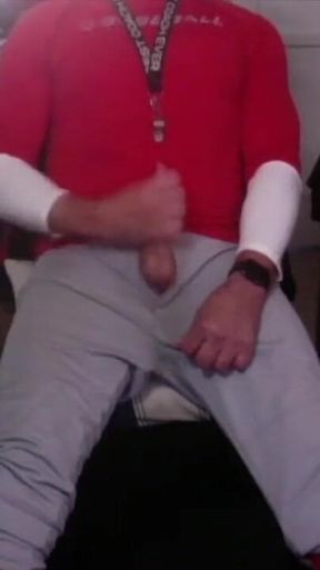 Horny After Baseball Practice Jockdad87 Busts a Nut on a Jordan Shoe