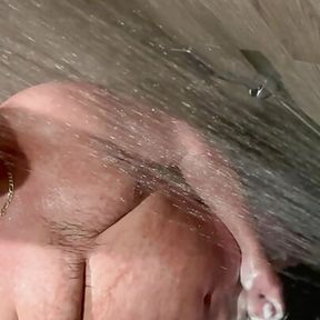 Shower wank uncut