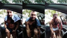 colocando a sunga no estacionamento para ir surfar ? depois tem o video tirando a sunga no estacionamento ?? allanguerragomes...