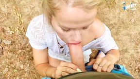 Fucking uber-cute tart MILF drilled on the woods path while on vacation - jizz flowing, cheating milf!