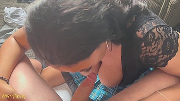 Inexperienced Light Skin EBONY sucks and fucks King Andy Savage