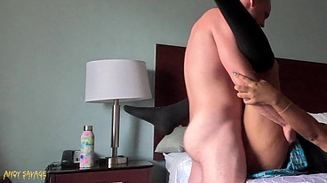 Inexperienced Light Skin EBONY sucks and fucks King Andy Savage