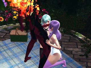 Nanatsu no Taizai Elizabeth Liones and Melascula having pleasure with the demon