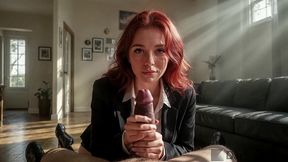 my stepdad fucked me hard as soon as i got home from school... but his cock tastes so good that i gave him a deep blowjob afterward![ai]