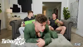 Twink - Clark Reid Fucks Trevor Brooks In Doggystyle, Then Pours Nacho Cheese On His Cock To Suck It Off
