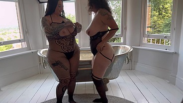 BIG BOOTY LESBIAN LOVERS DUNKEN HINA AND MADDSION BLACK