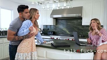 Hot stepmom seduces son's best friend in an FFM threesome