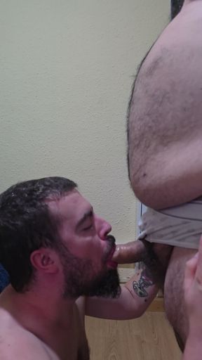 Hairy fat fucks my mouth and cums in my face (Teaser)   Clip 1