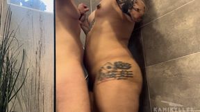 Steamy Shower Ecstasy: Sinthia Bee & Kami Kyller’s Passionate Belly Worship