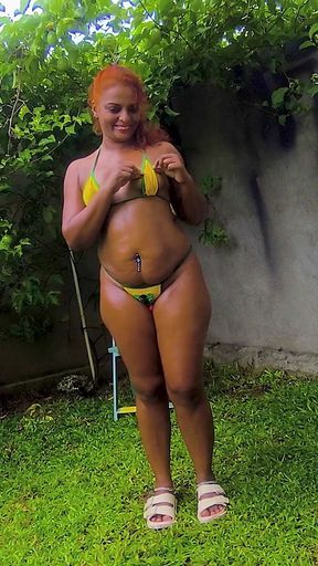 Oil Bikini Bb Sexy Try on and Deep Blowjob Hard Ridding Big Black Dick Full with Sex