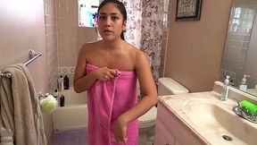 Snuck into the shower to his stepsister and pounded her there