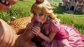 Mario princess gets slammed by monster cock in the castle grass