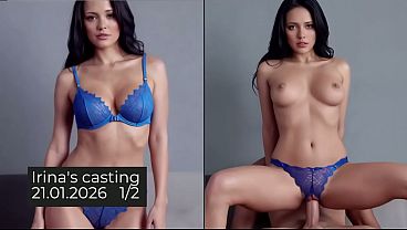 The first casting of young virgin Irina  All for the role  Part 1/2