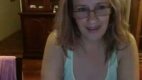 Juggy amateur mom shows her big soft tits and kneads them