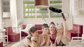 Julia Roca, Eris Maximo, Amber Nevada And Anneke Necro - Lesbian Fetish - Asian - Blonde - Brunette - Lingerie - Masturbation - Sex Toys - Xconfess*ons - What Do Kittens Do? Meow, Kittens Orgy