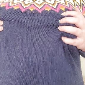 Sweater Weather - Katy Churchill big boobs tit play breast tease