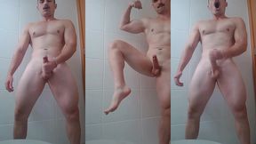 mostrando o pe com aquela gozada farta