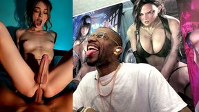 beautiful transgender girl getting anal fucked and cumming everywhere, ai generated