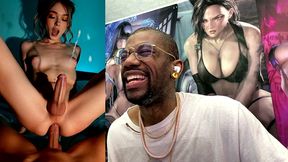 beautiful transgender girl getting anal fucked and cumming everywhere, ai generated