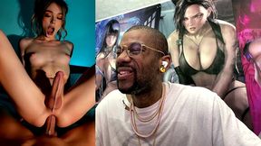 beautiful transgender girl getting anal fucked and cumming everywhere, ai generated